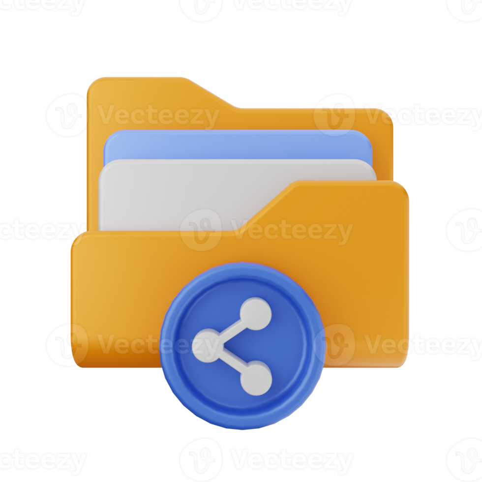 3d folder file icon illustration png