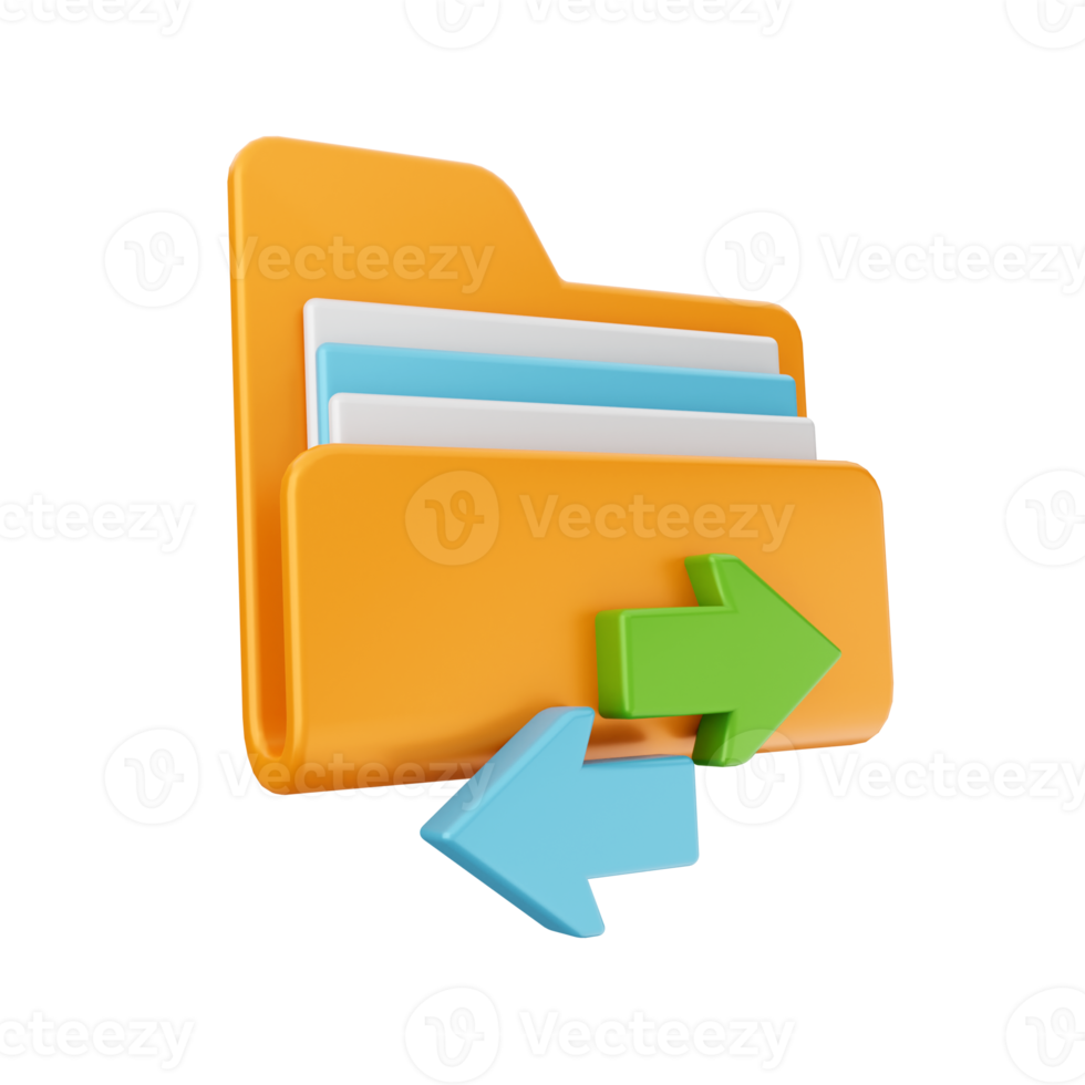 3d folder file icon illustration png