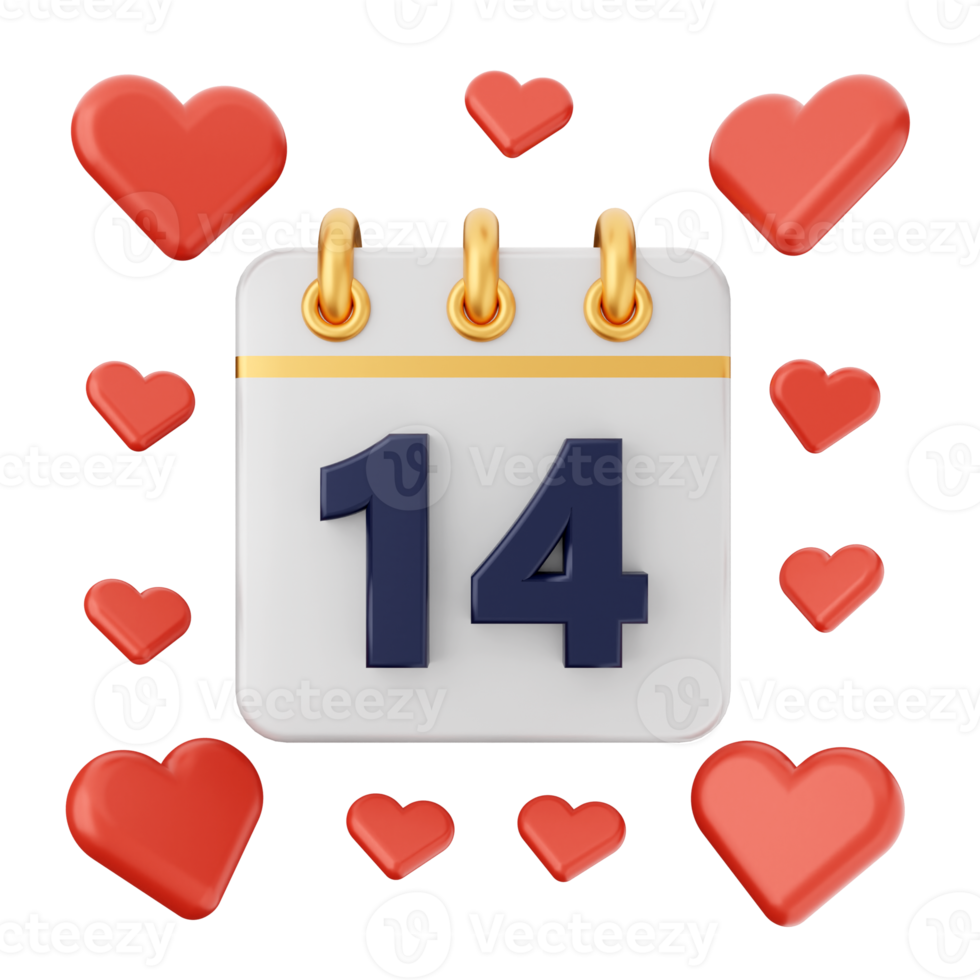 3d valentines day icon illustration love heart render png