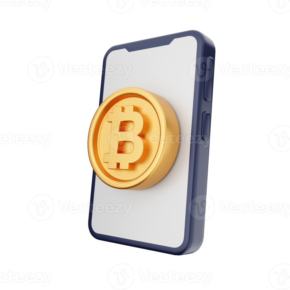 3d bitcoin cryptocurrency icon illustration png