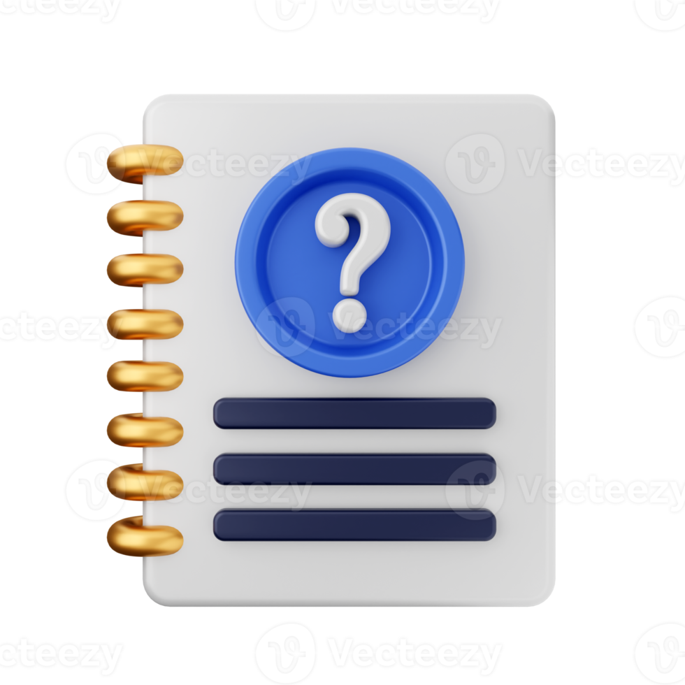 3d frequently asked questions icon illustration render png