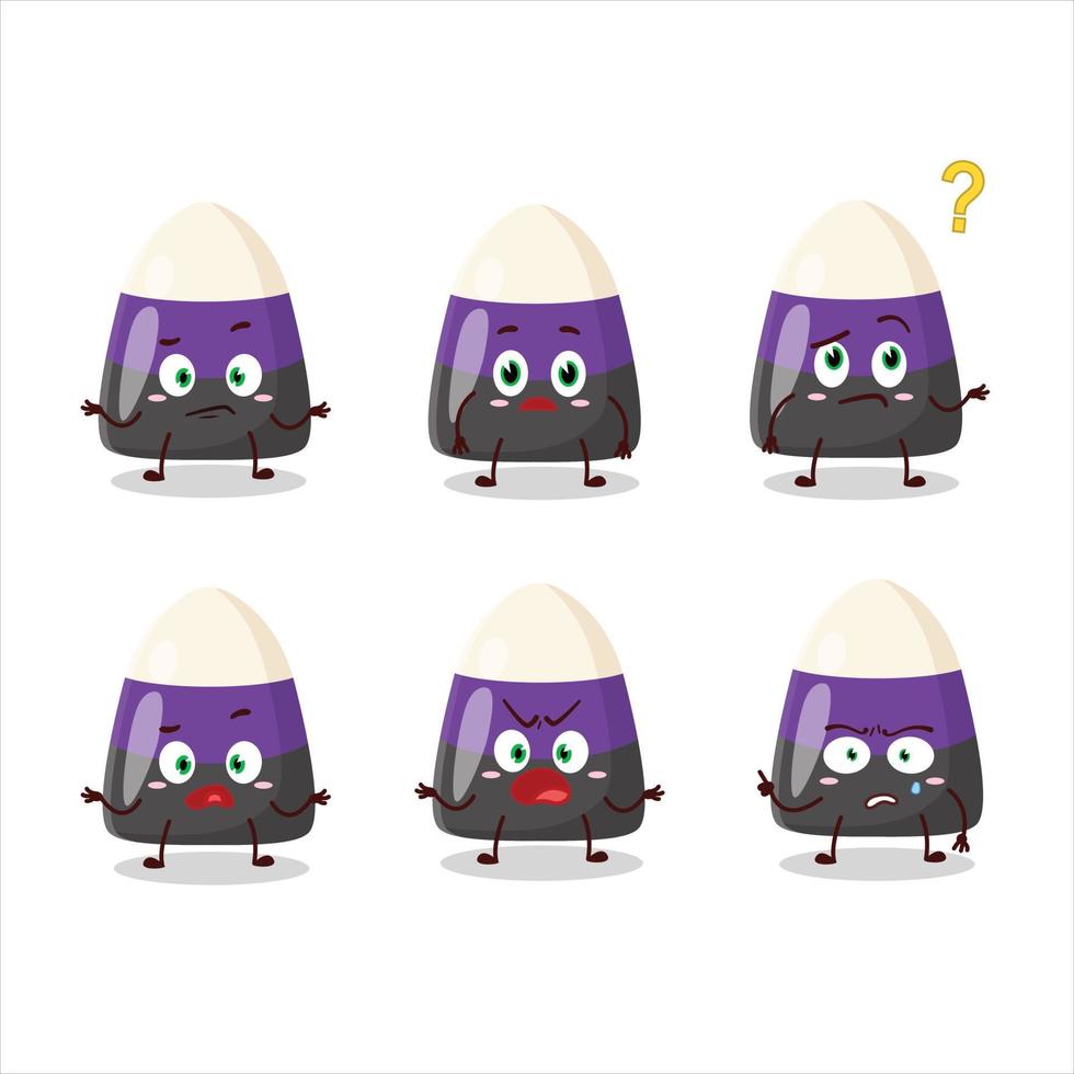 Cartoon character of blue candy corn with what expression vector