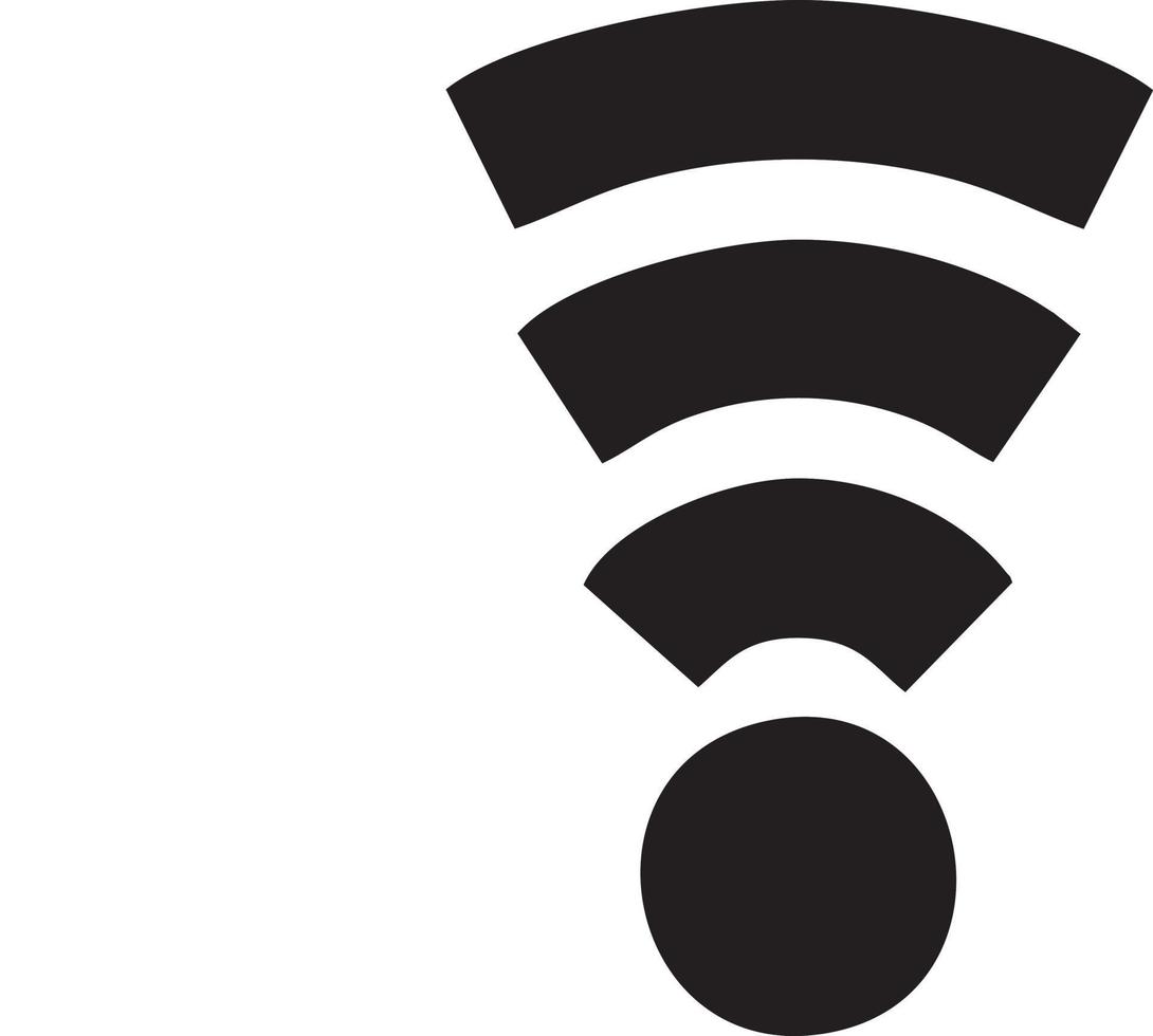 señal comunicación información conexión inalámbrico icono símbolo vector imagen, ilustración de el red Wifi en negro imagen. eps 10