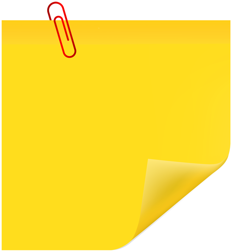 Sticky Note with Paperclip png