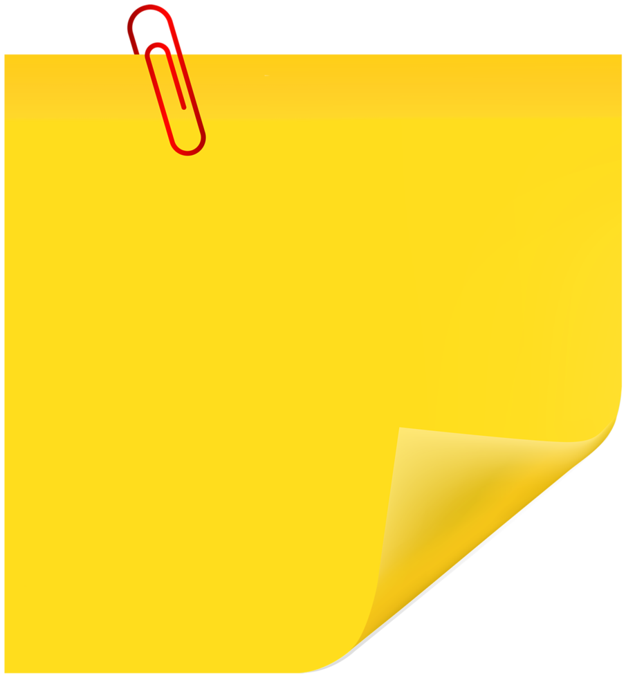 Sticky Note with Paperclip png