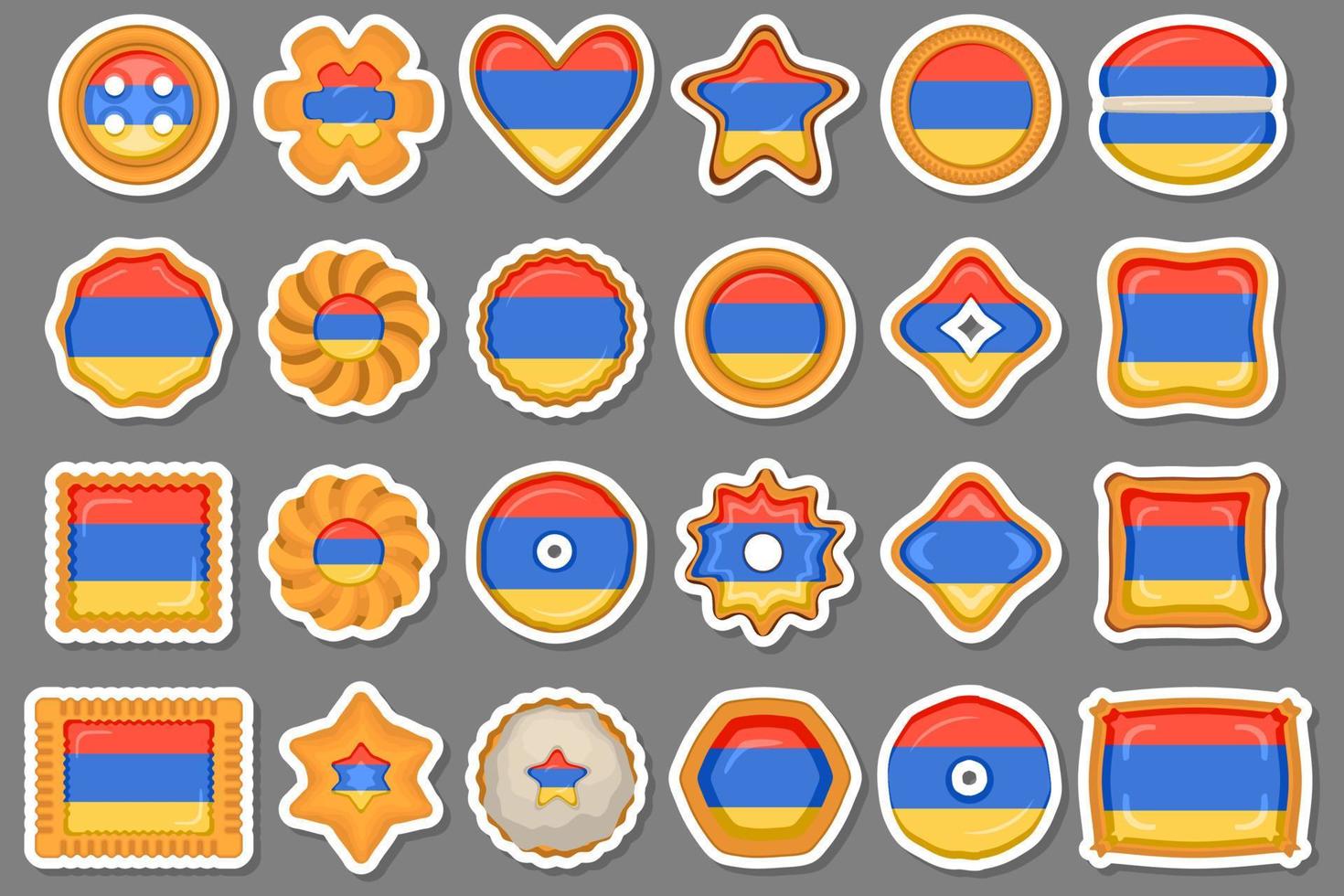 Homemade cookie with flag country Armenia in tasty biscuit vector