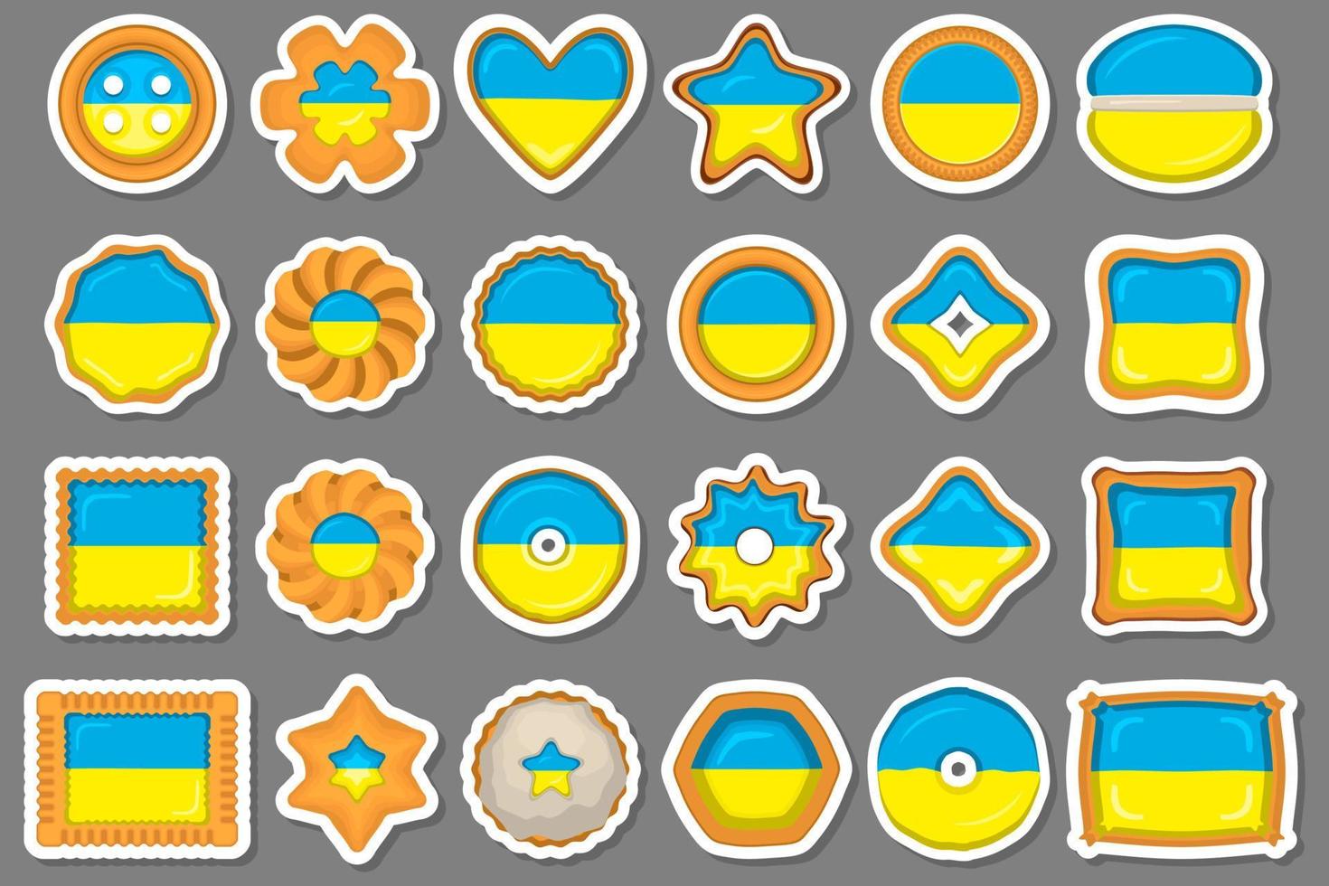Homemade cookie with flag country Ukraine in tasty biscuit vector