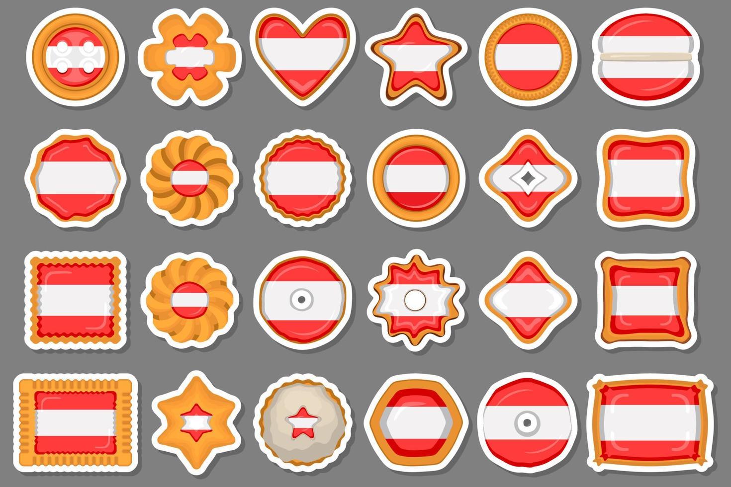 Homemade cookie with flag country Austria in tasty biscuit vector