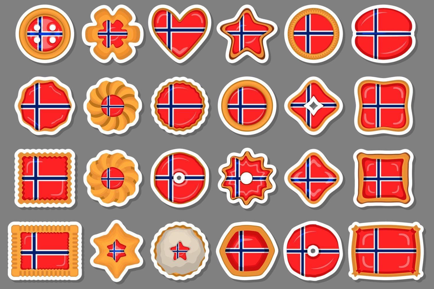 hecho en casa Galleta con bandera país Noruega en sabroso galleta vector