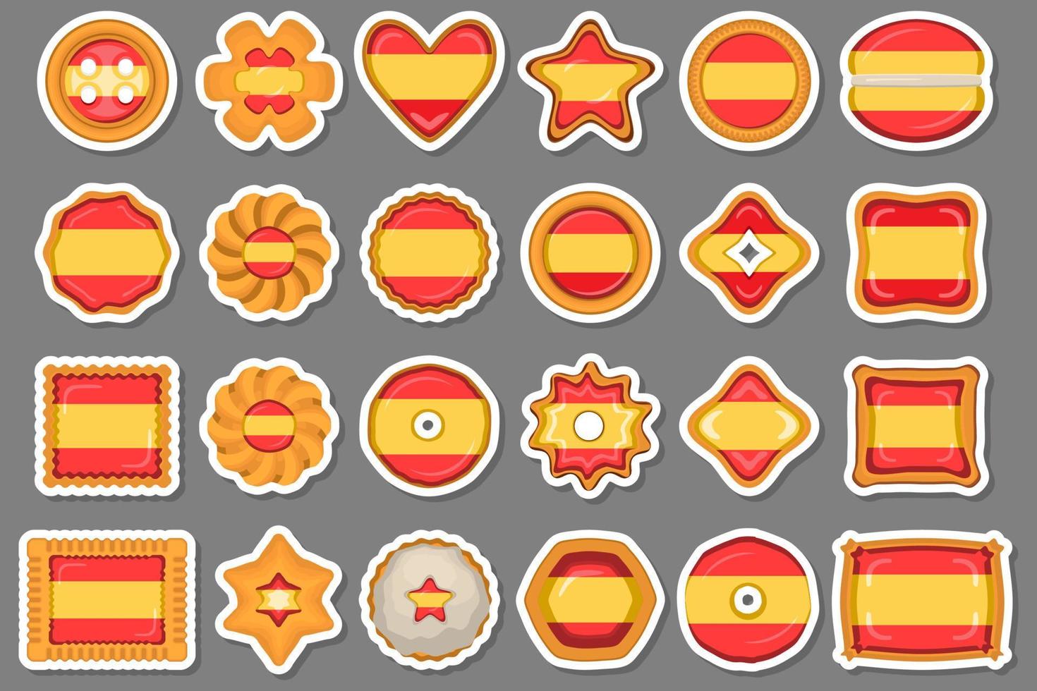 Homemade cookie with flag country Spain in tasty biscuit vector