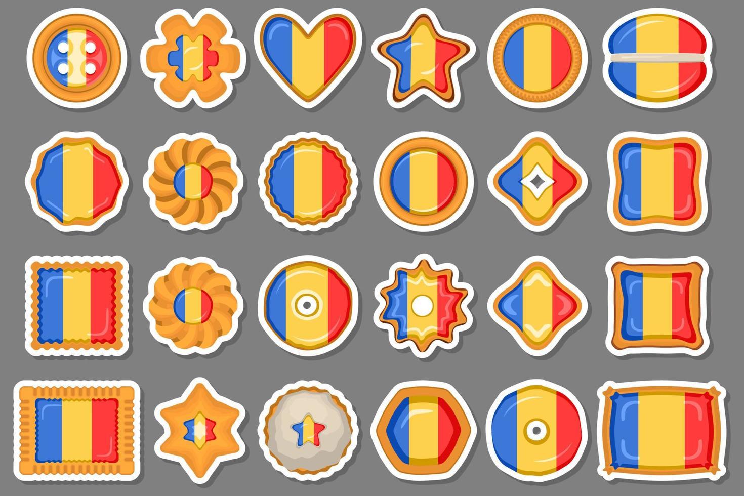 Homemade cookie with flag country Romania in tasty biscuit vector