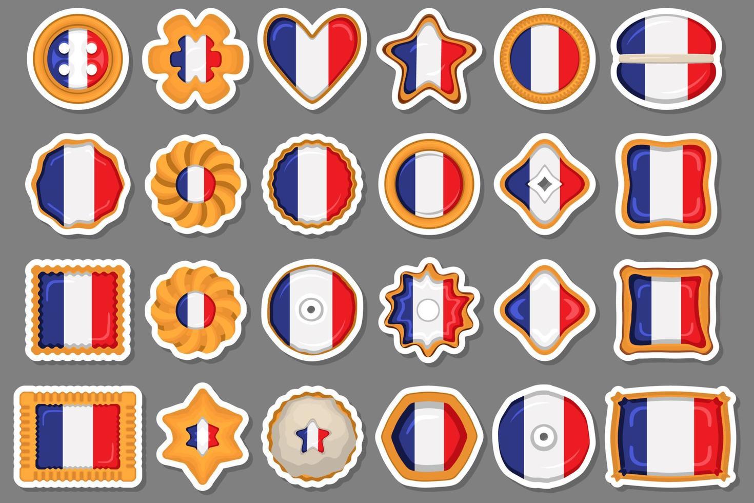 hecho en casa Galleta con bandera país Francia en sabroso galleta vector