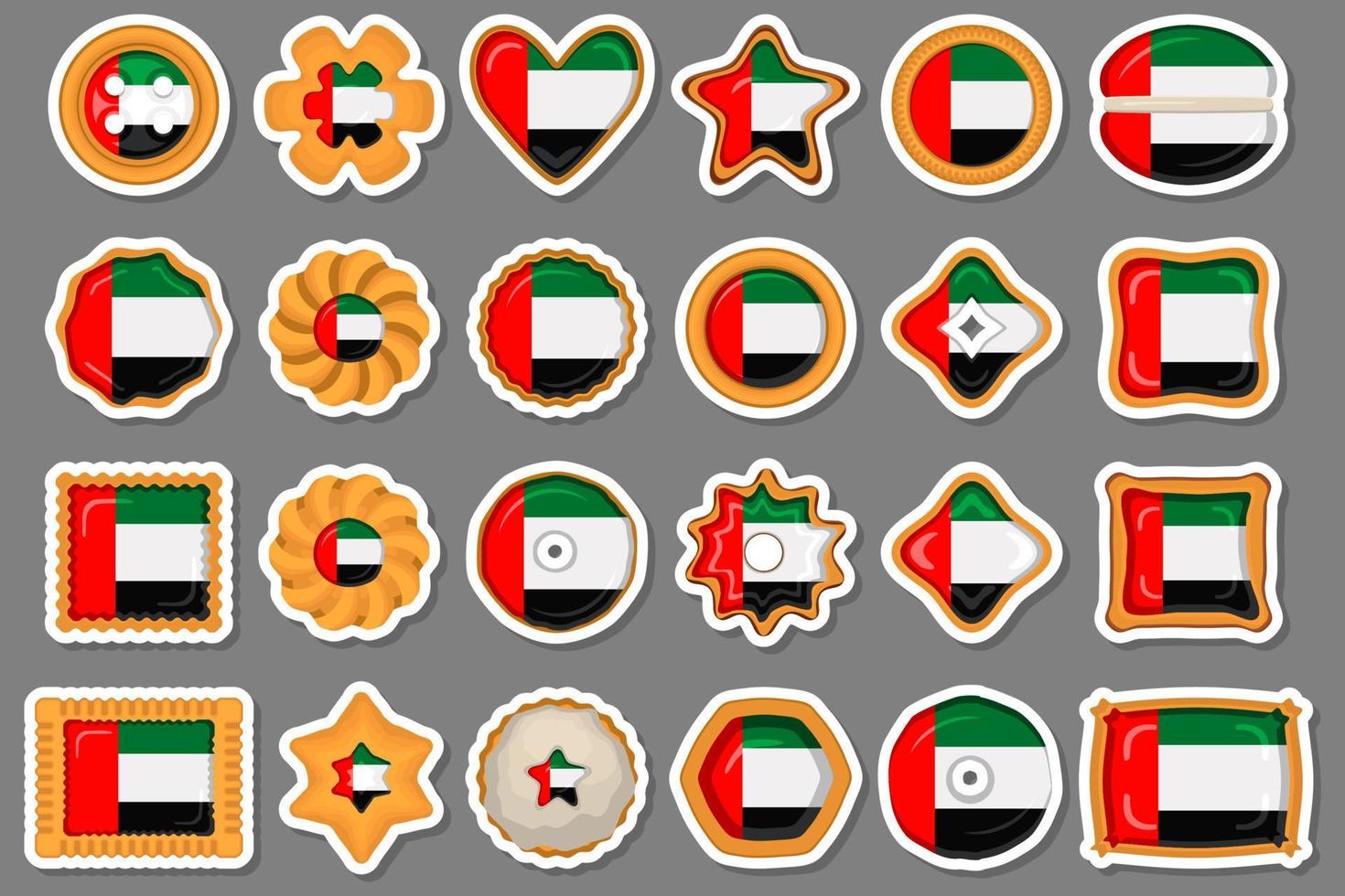 Homemade super cookie with flag country UAE in tasty biscuit vector