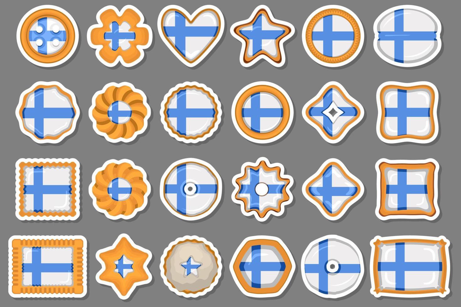 Homemade cookie with flag country Finland in tasty biscuit vector