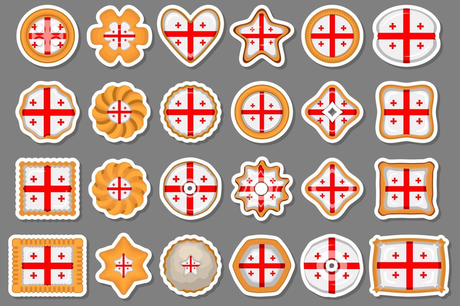 Homemade cookie with flag country Georgia in tasty biscuit vector