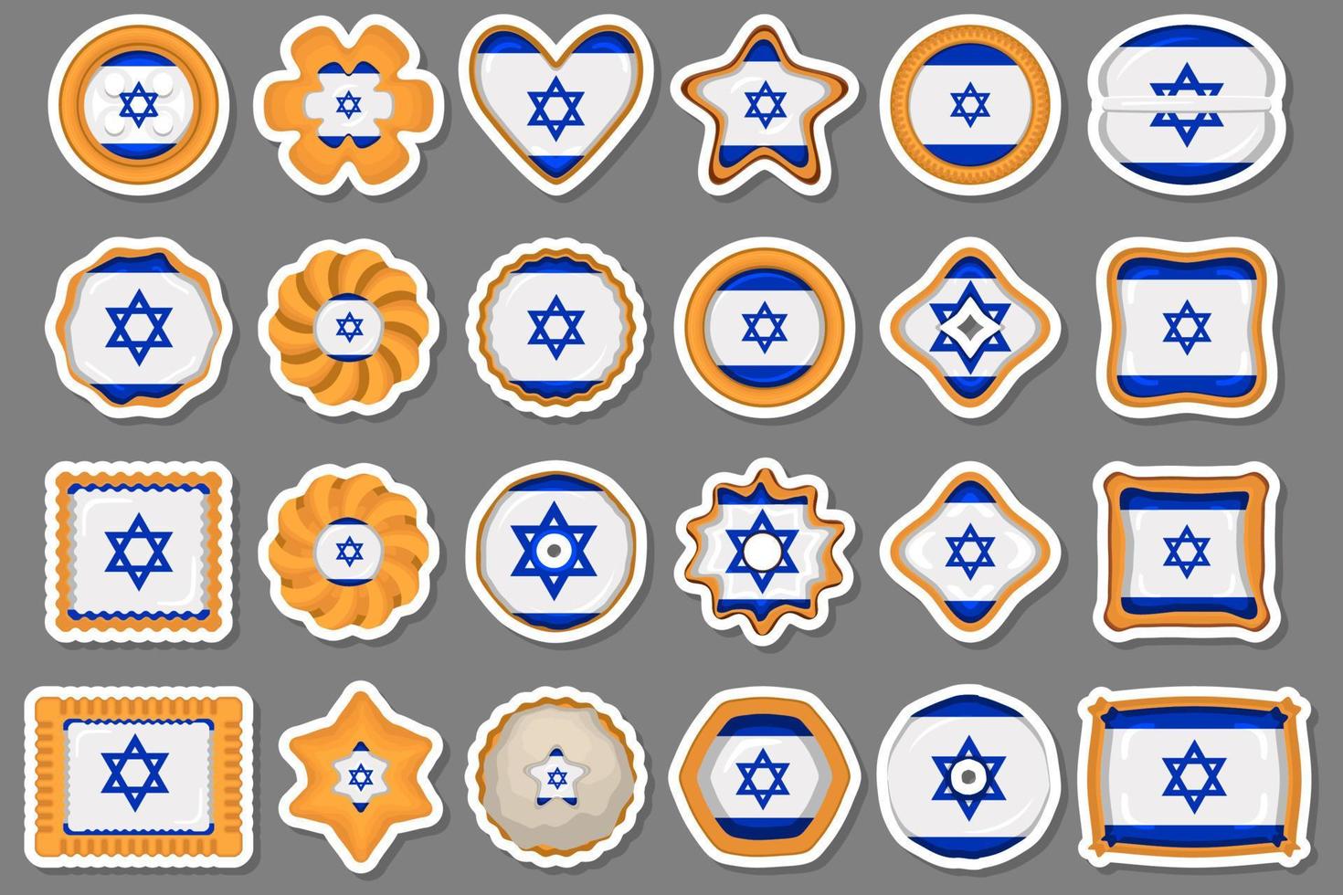 Homemade cookie with flag country Israel in tasty biscuit vector