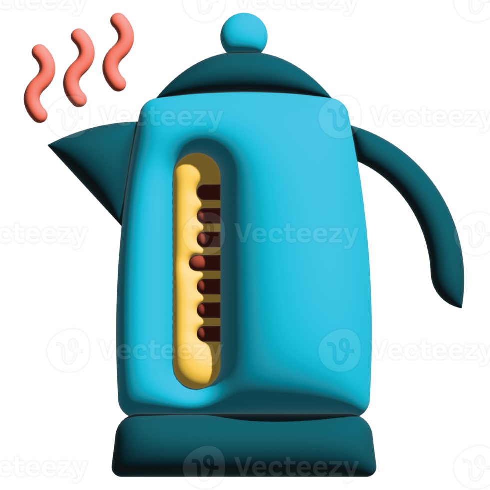 3d illustration kettle in hotel png