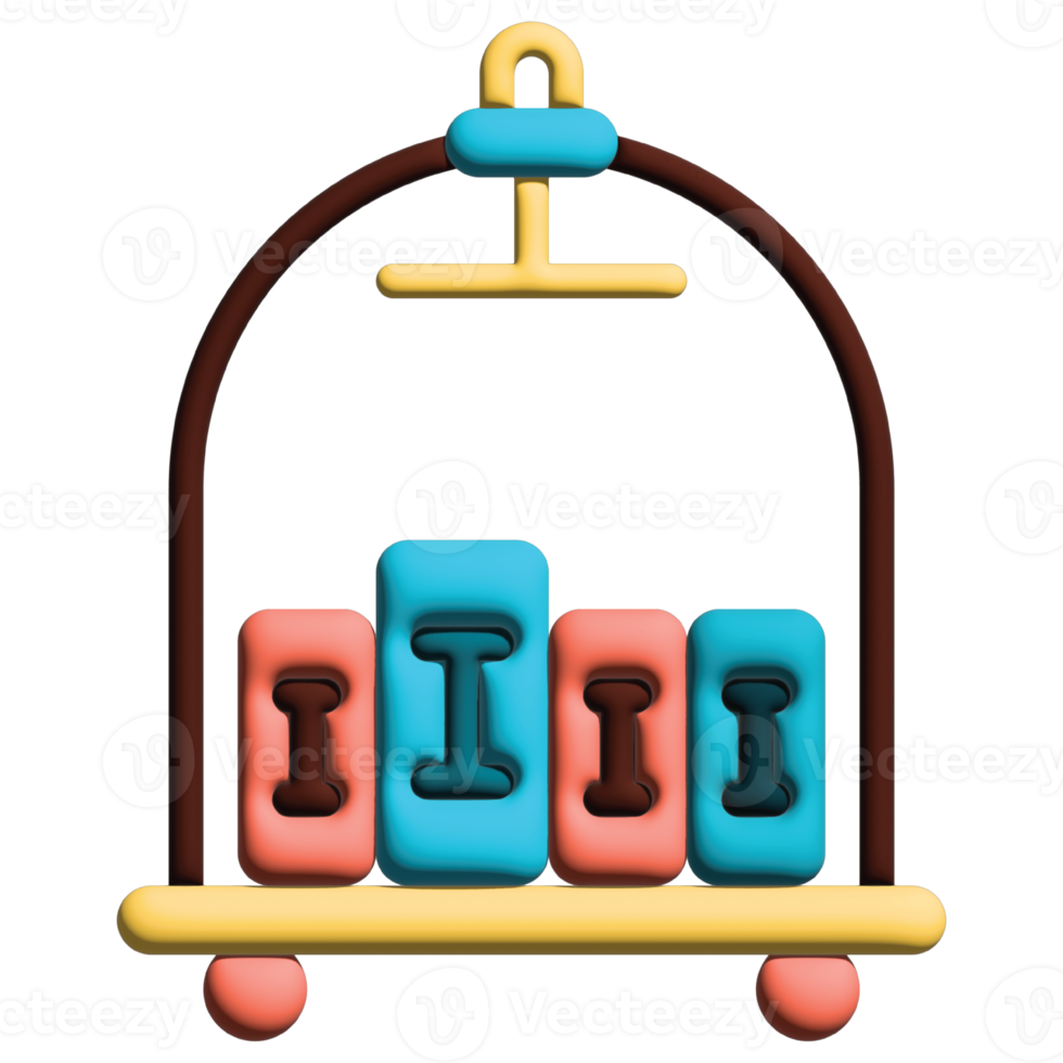 3d illustratie bagage in hotel png