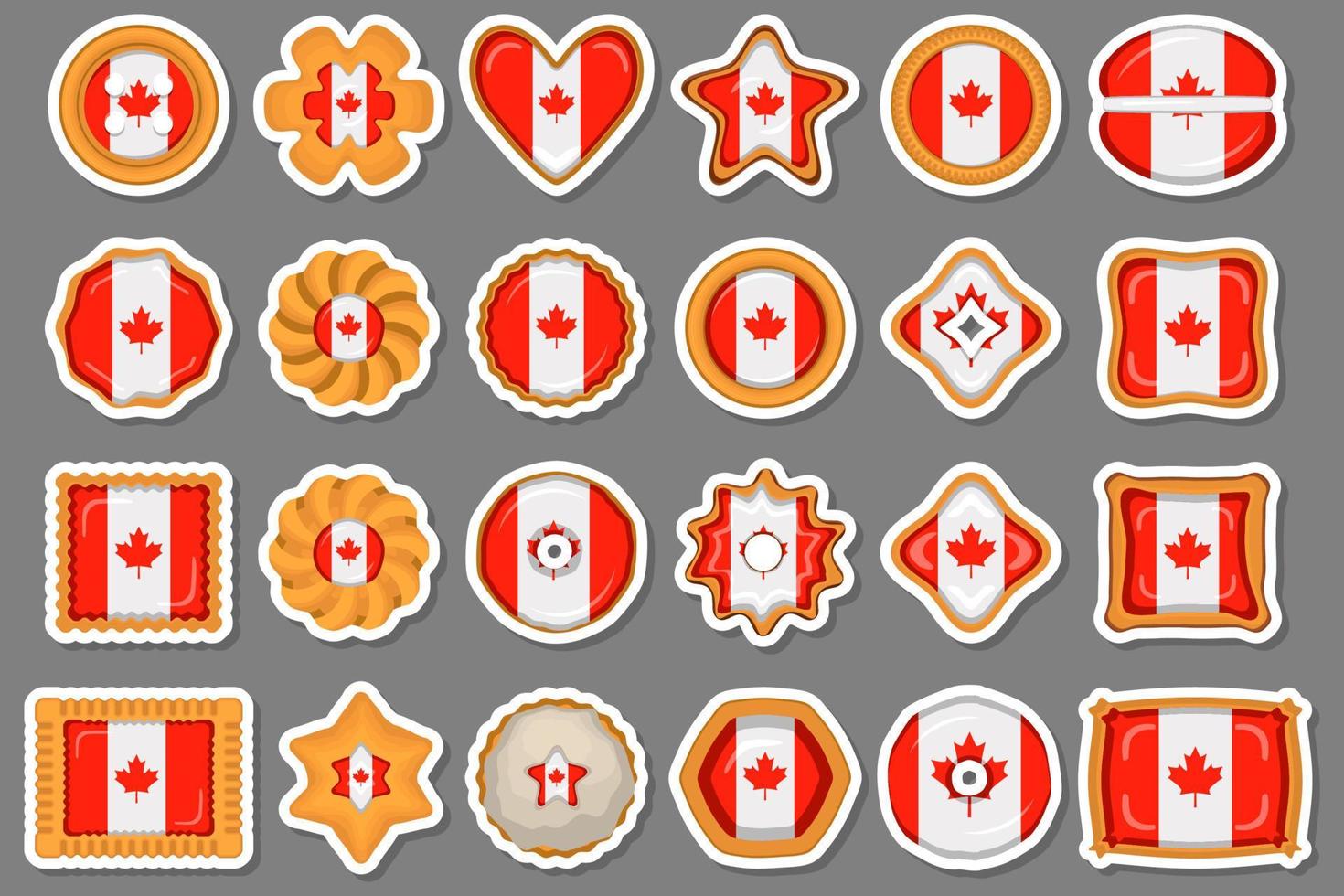 Homemade cookie with flag country Canada in tasty biscuit vector