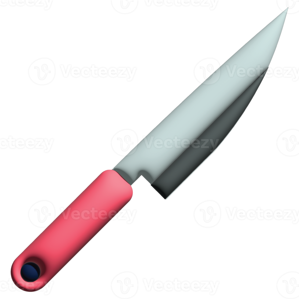 3D illustration knife in kitchen set png