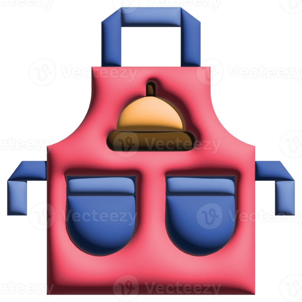 3d ilustración delantal en cocina conjunto png