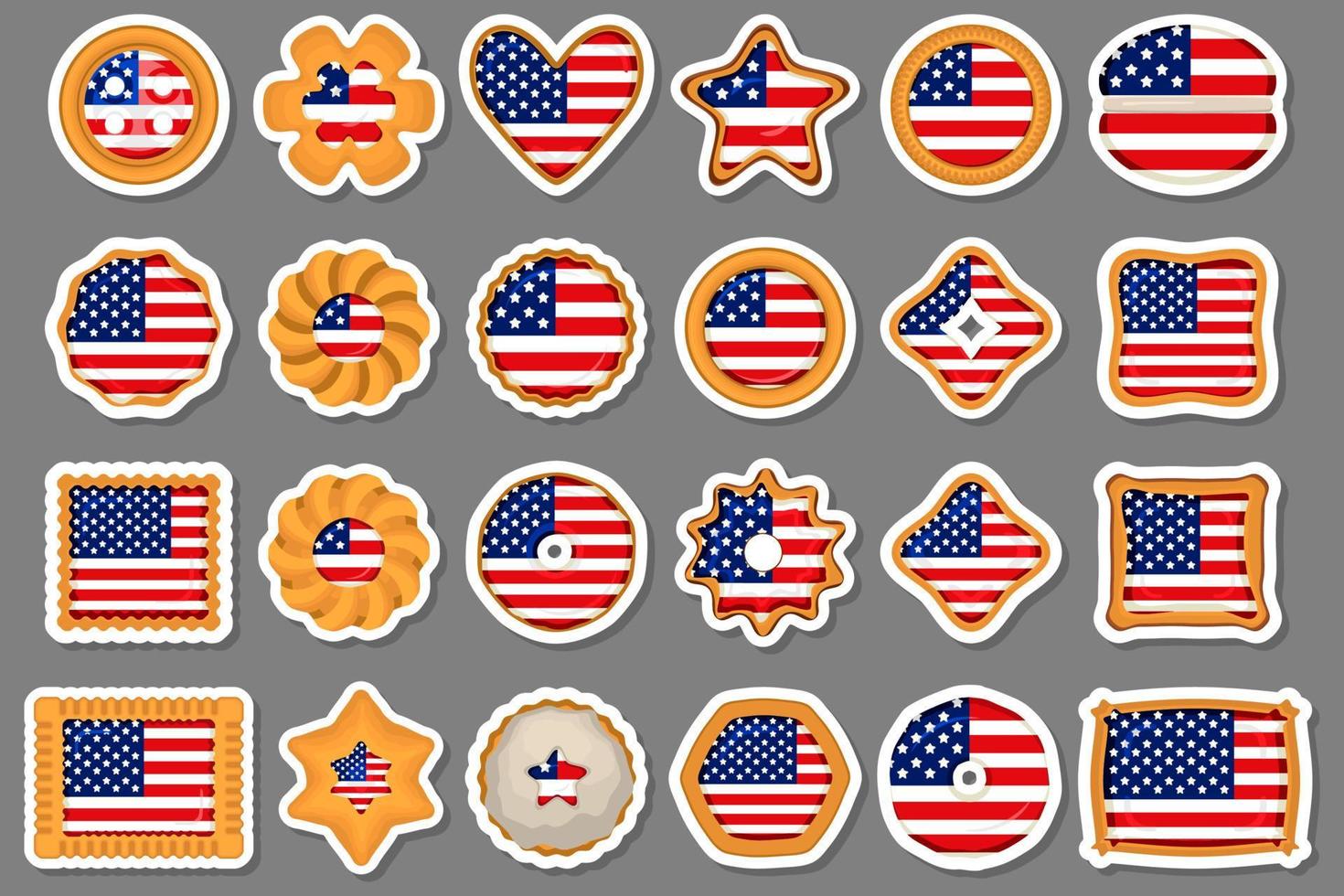 Homemade cookie with flag country USA in tasty biscuit vector