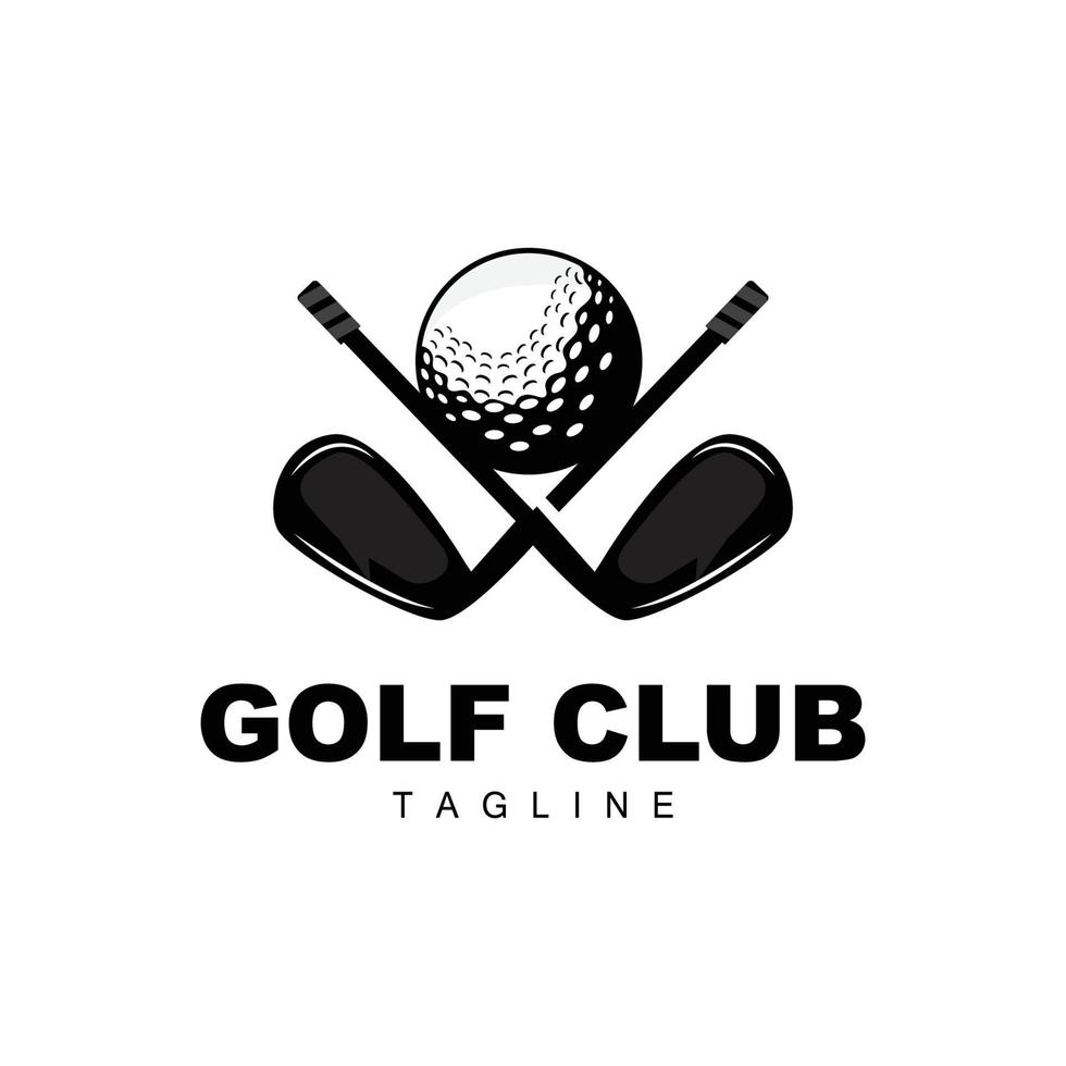 logotipo de pelota de golf, golf de palo vectorial. juego de deportes al aire libre, diseño de disciplina, plantilla de icono vector