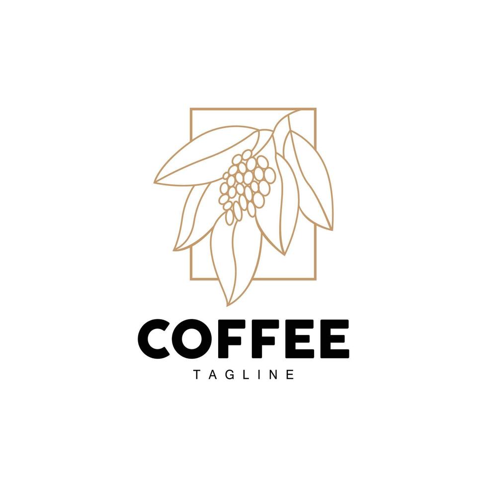 Coffee Logo, Coffee Tree Design, Cafe Drink Vector, Icon Brand Illustration Symbol vector