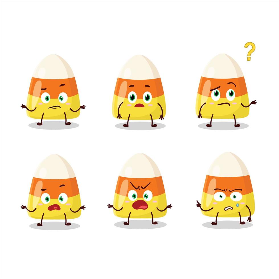 Cartoon character of candy corn with what expression vector