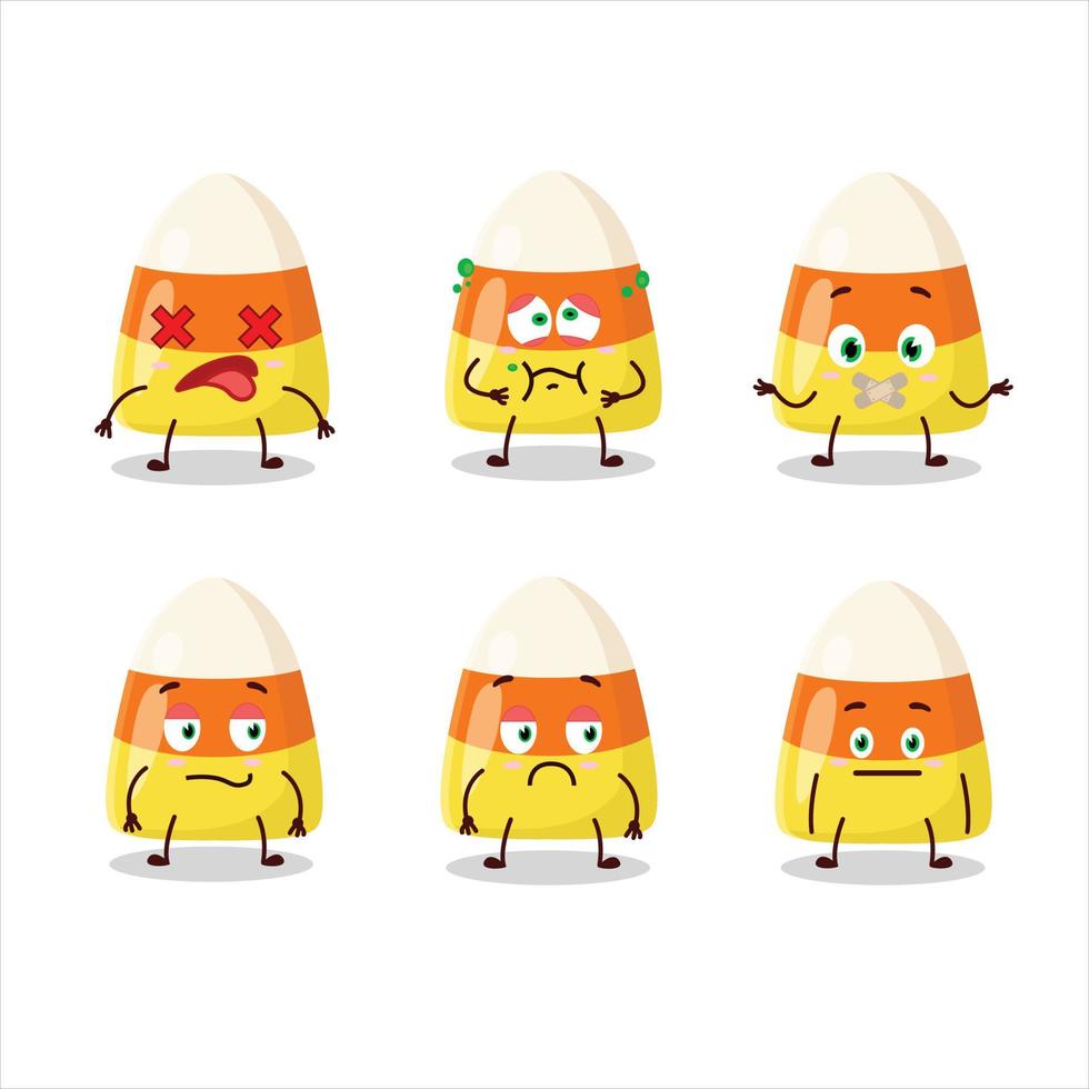 Candy corn cartoon character with nope expression vector