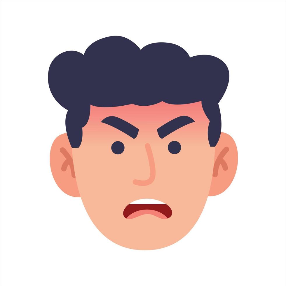 Face Profile Images, Vector illustration in flat style