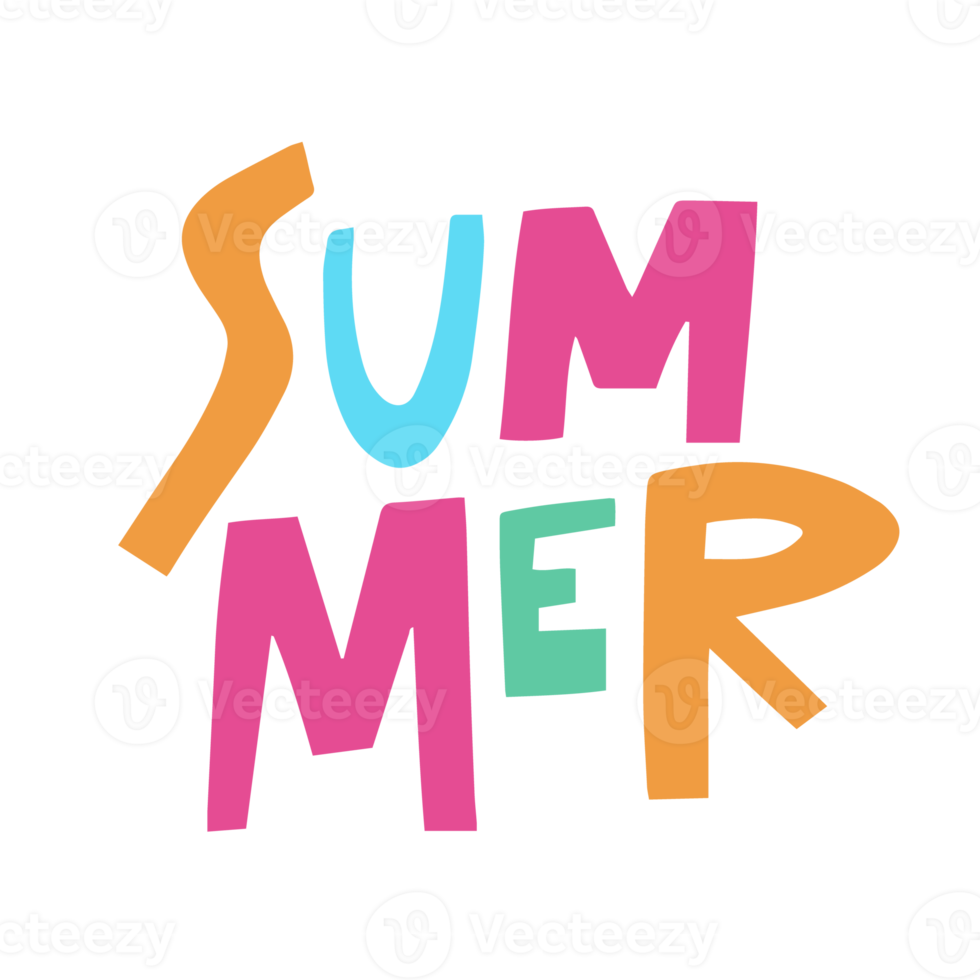 Sommer- Text bunt Typografie png