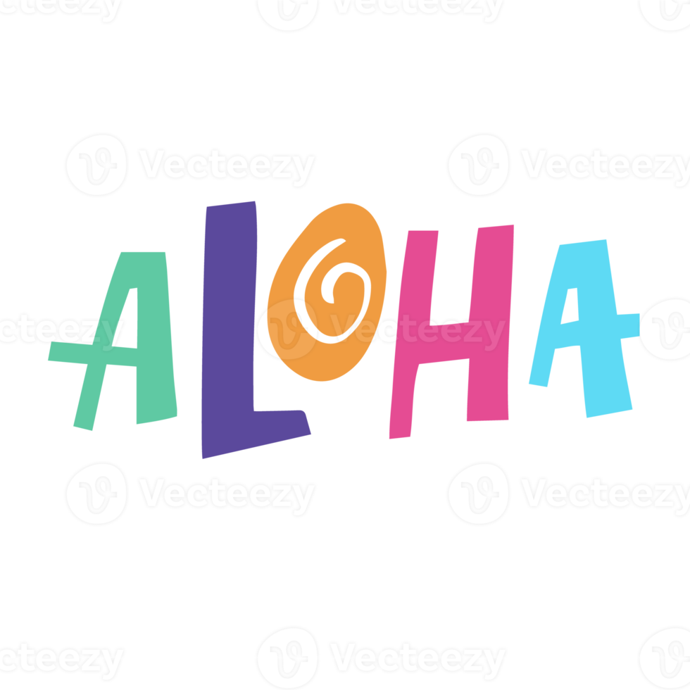 aloha texte été vacances signe png