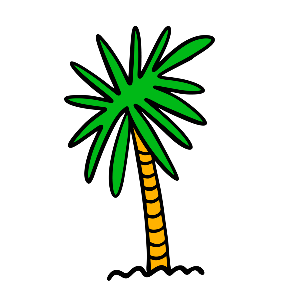 Palm colorful cartoon style sign png