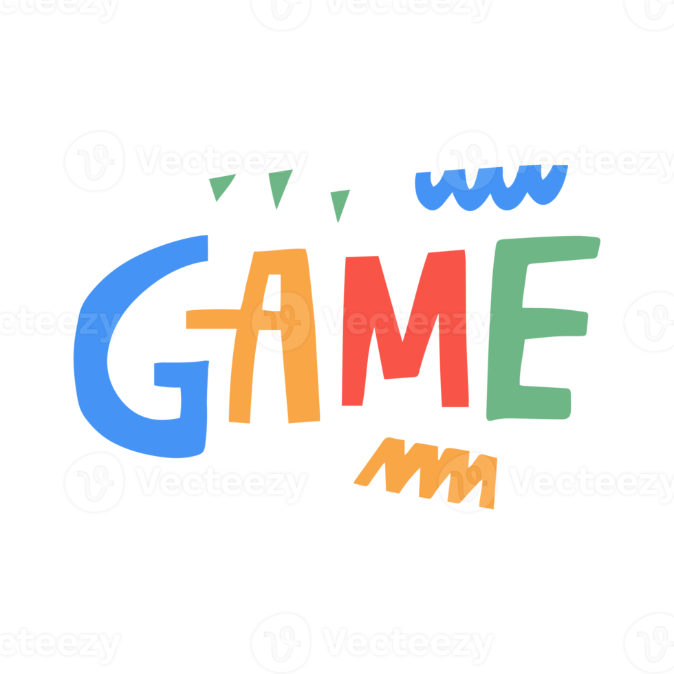 Game sign lettering text png