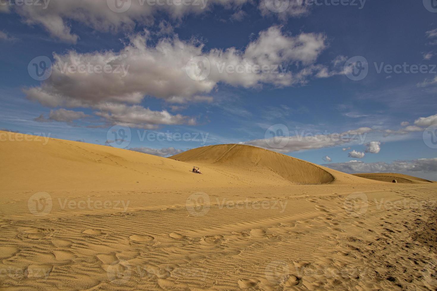 summer desert landscape on a warm sunny day from Maspalomas dunes on the Spanish island of Gran Canaria photo