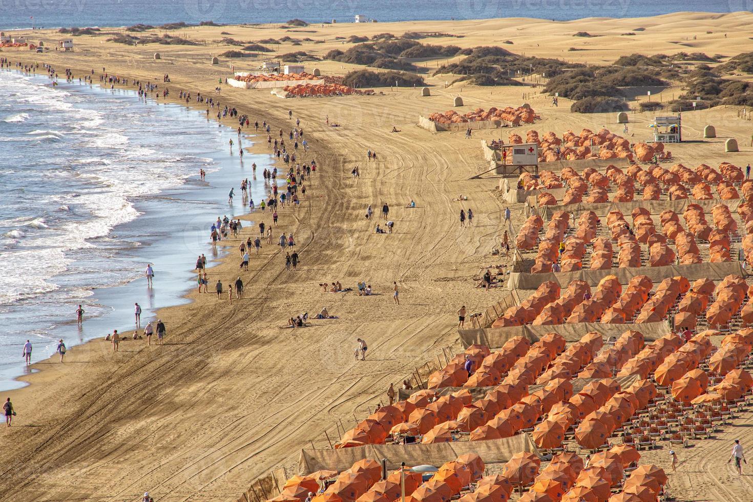 sunny landscape with the beach del Ingles on the Spanish Canary Island Gran Canaria photo