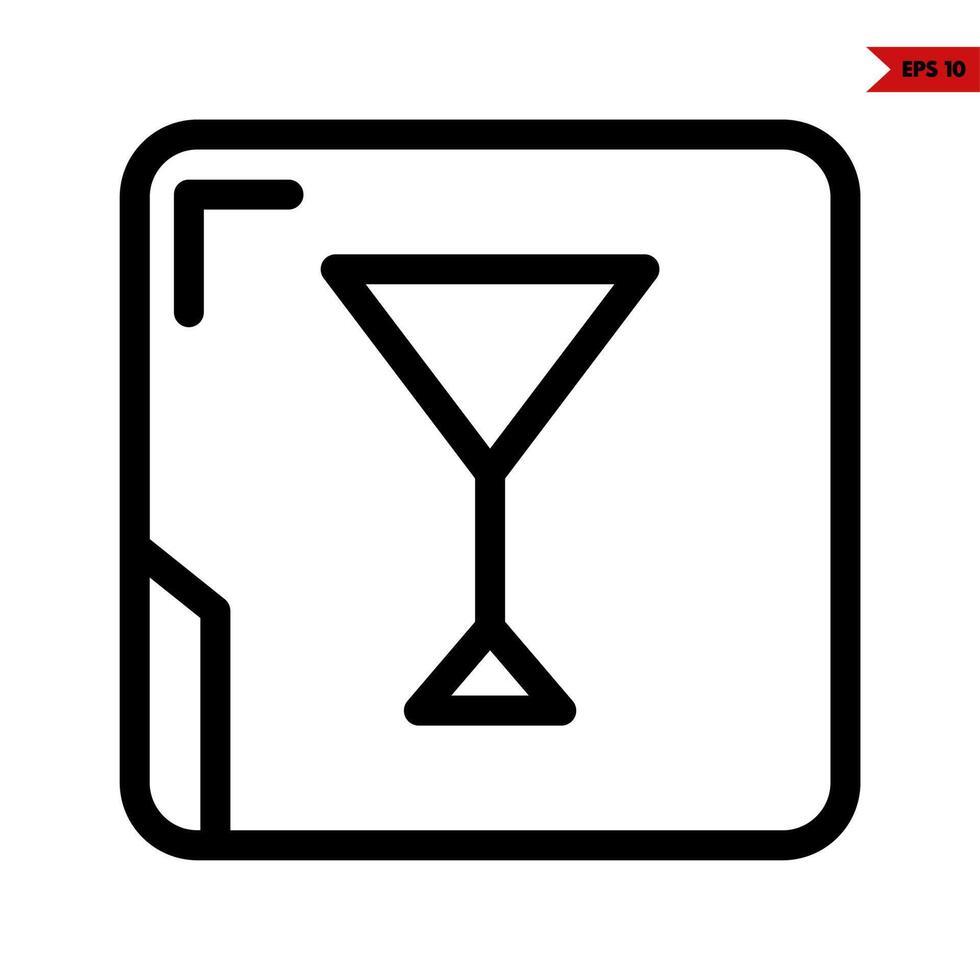 glass line icon vector