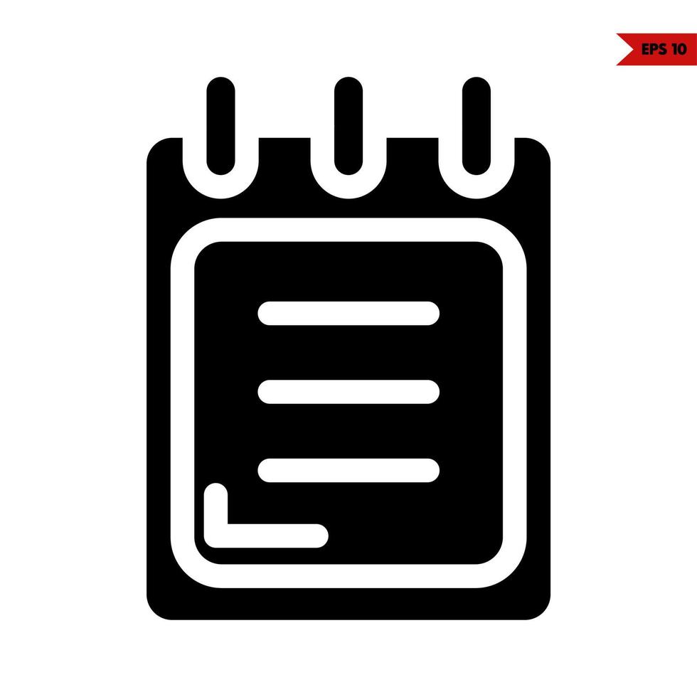 notebook glyph icon vector