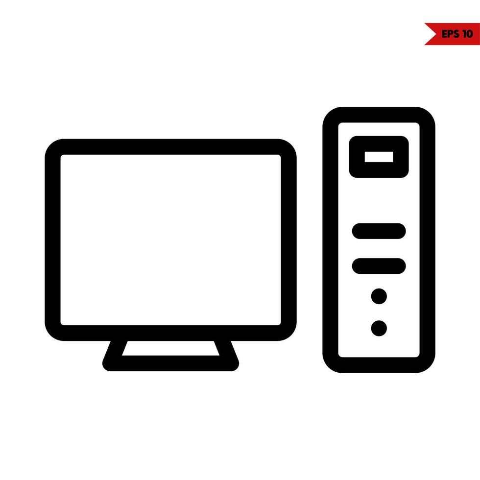 computer line icon vector