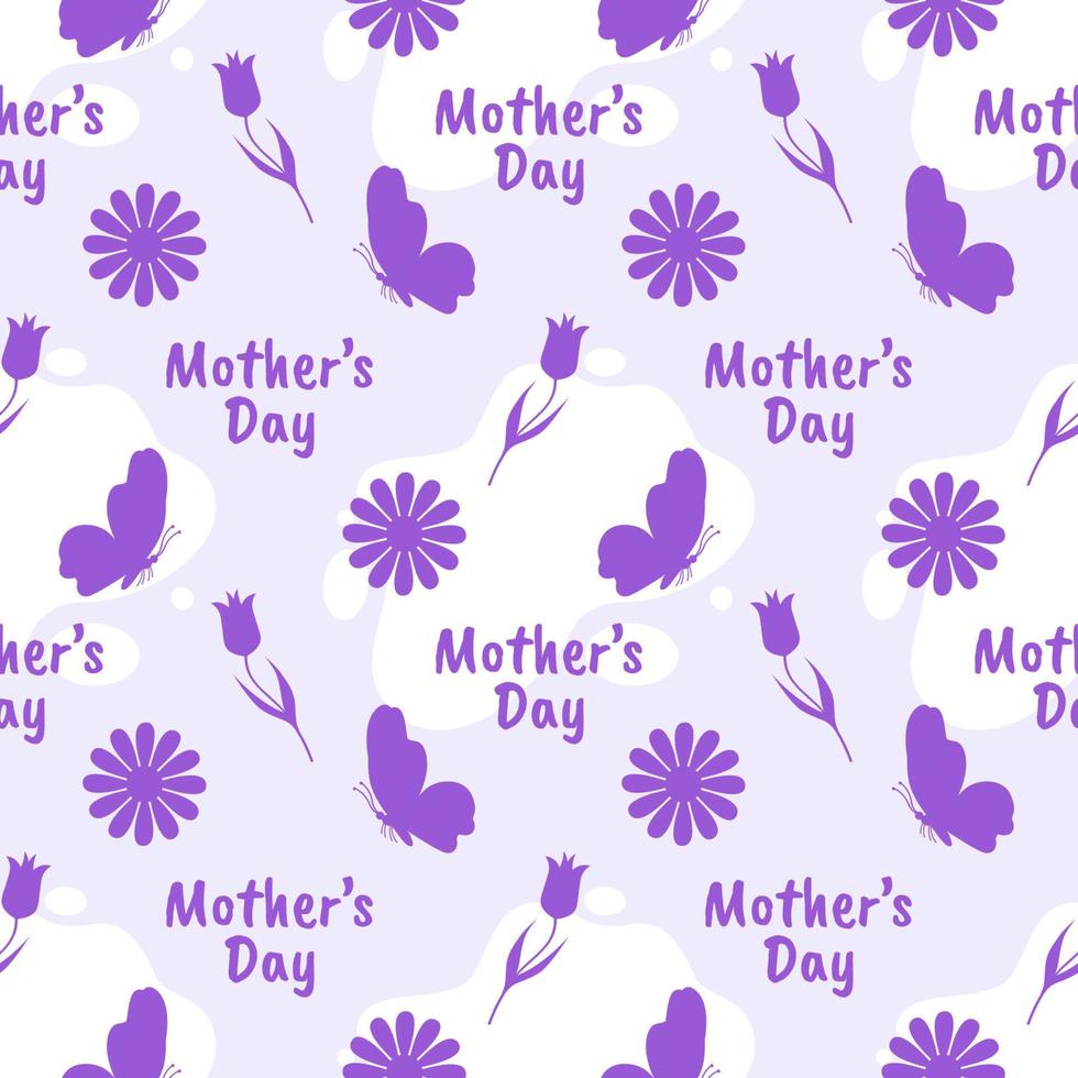 Happy Mother Day Seamless Pattern Design in Element Decoration Template Hand Drawn Cartoon Flat Illustration vector