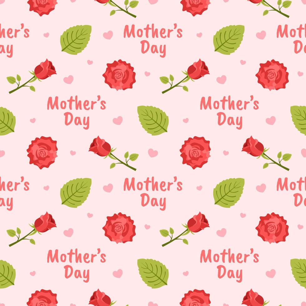 Happy Mother Day Seamless Pattern Design in Element Decoration Template Hand Drawn Cartoon Flat Illustration vector