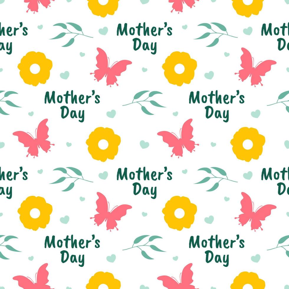 Happy Mother Day Seamless Pattern Design in Element Decoration Template Hand Drawn Cartoon Flat Illustration vector
