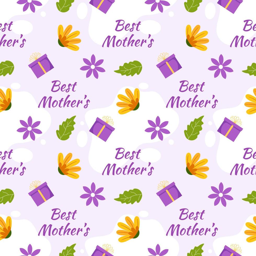 Happy Mother Day Seamless Pattern Design in Element Decoration Template Hand Drawn Cartoon Flat Illustration vector