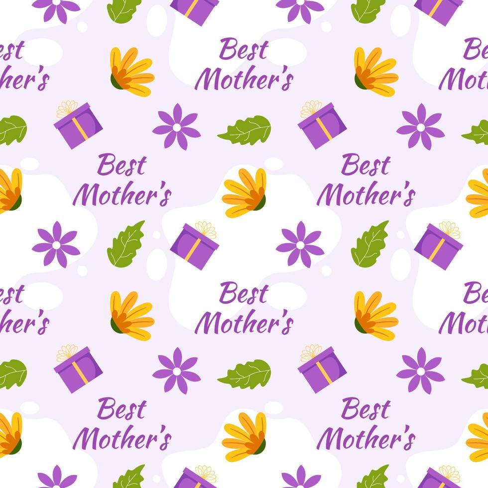 Happy Mother Day Seamless Pattern Design in Element Decoration Template Hand Drawn Cartoon Flat Illustration vector