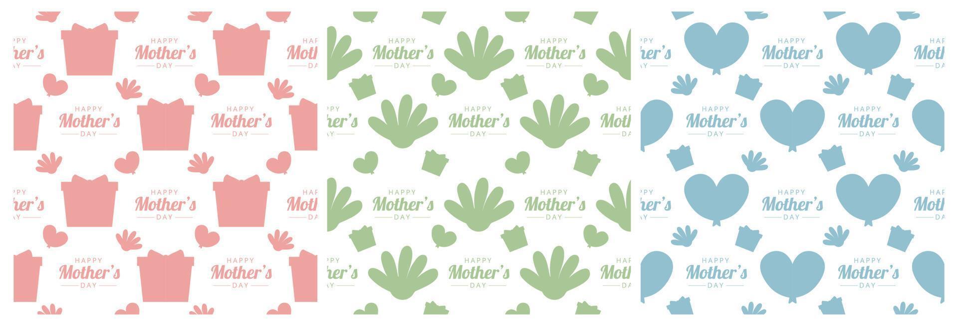 Set of Happy Mother Day Seamless Pattern Design in Element Decoration Template Hand Drawn Cartoon Flat Illustration vector