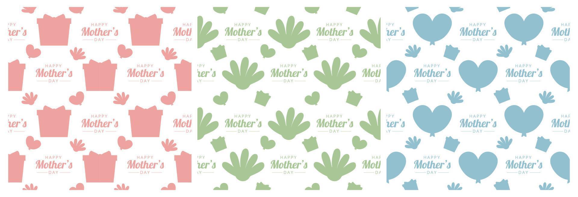 Set of Happy Mother Day Seamless Pattern Design in Element Decoration Template Hand Drawn Cartoon Flat Illustration vector