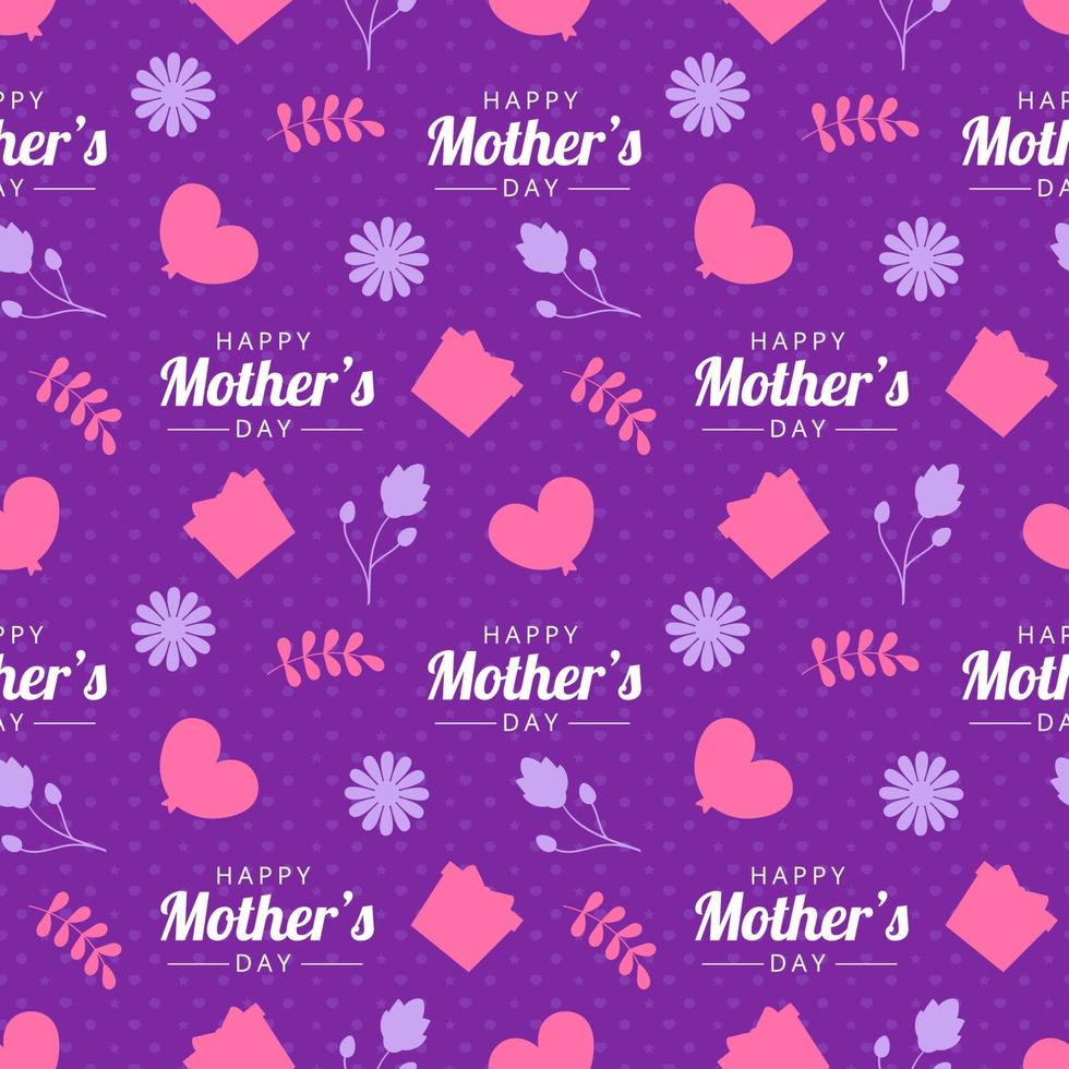 Happy Mother Day Seamless Pattern Design in Element Decoration Template Hand Drawn Cartoon Flat Illustration vector