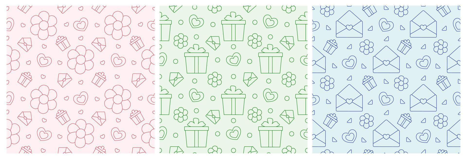 Set of Happy Mother Day Seamless Pattern Design in Element Decoration Template Hand Drawn Cartoon Flat Illustration vector