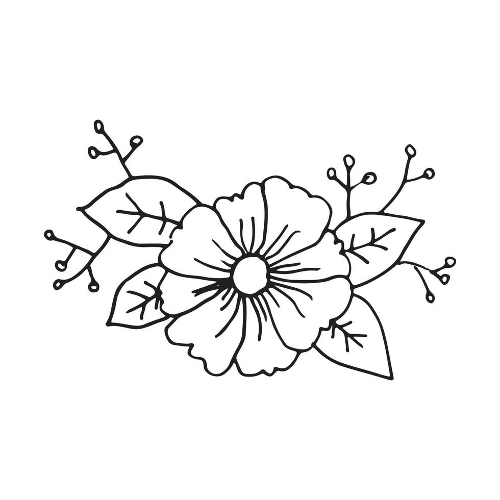 Flower hand drawn vector design template 22355246 Vector Art at Vecteezy
